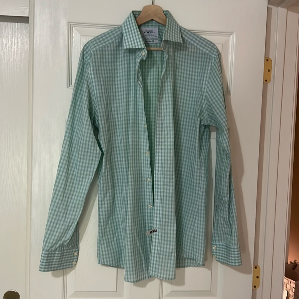 Dress shirt green Charles tyrwhitt